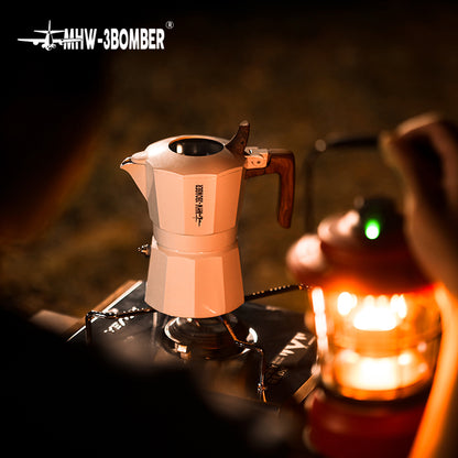 MHW-3BOMBER Double Valve Moka Pot Espressokocher 100 ml Camping