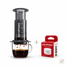 Aeropress und zusätzliche Filter im Bundle