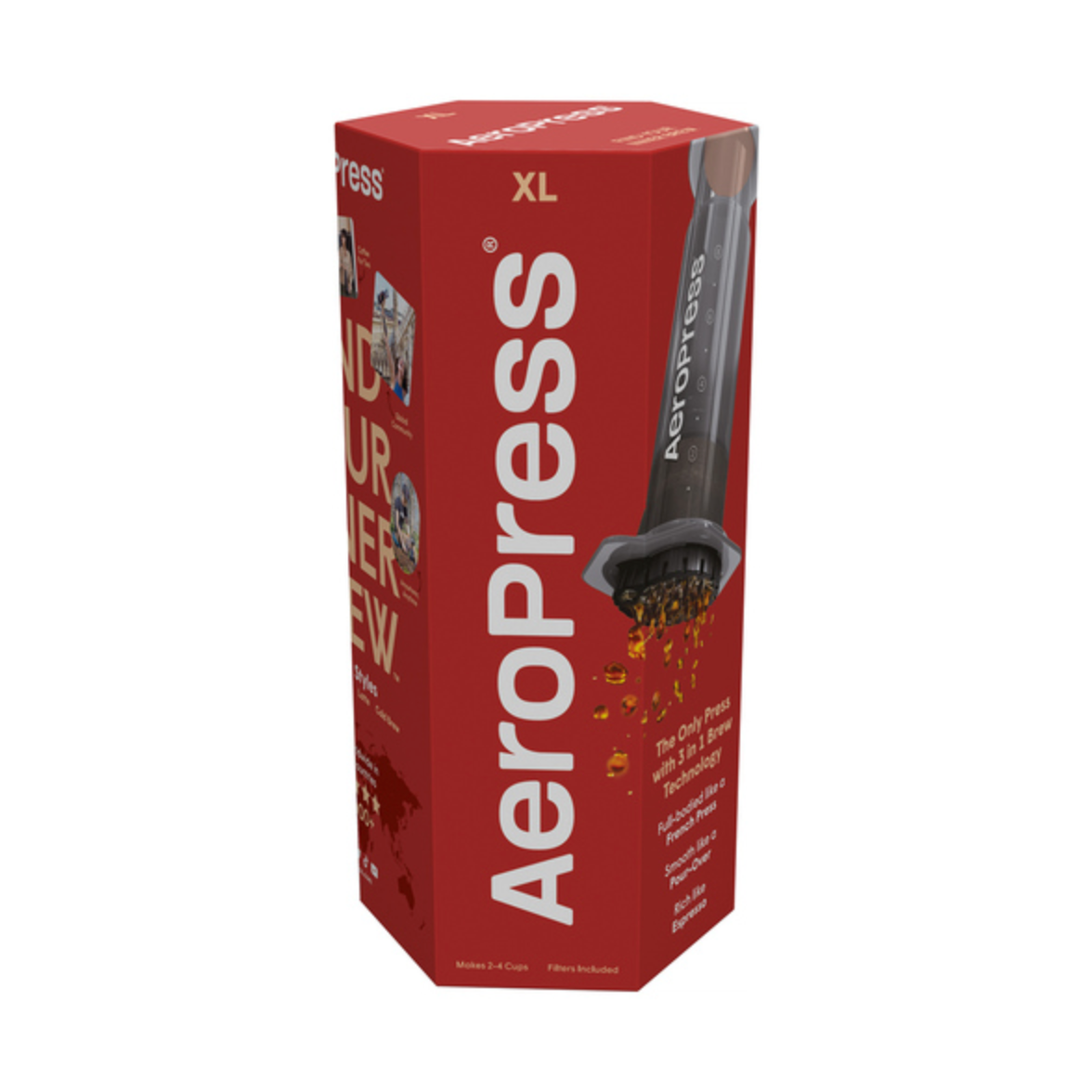 AeroPress XL Coffee Maker, including carafe + 100 filters