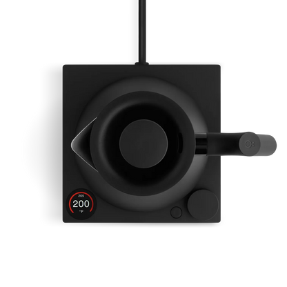 Fellow Corvo EKG Pro Wasserkocher von oben mit Farbdisplay und Basisstation