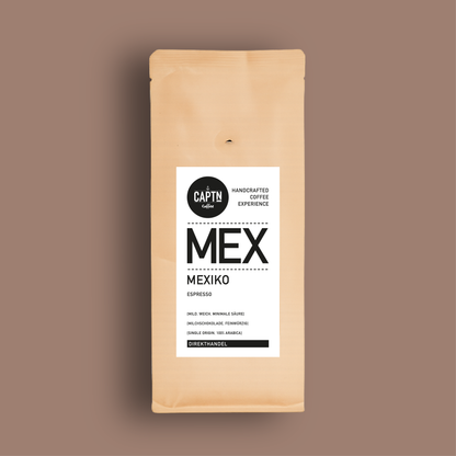 MEXIKO Espresso Mild, Minimale Säure, Haselnuss, Feinwürzig
