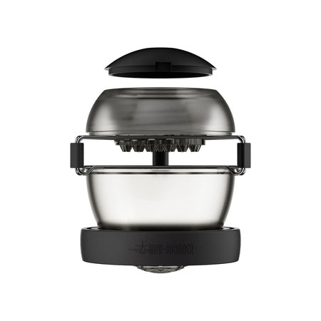 MHW-3BOMBER Eggonaut Dripper in Schwarz mit auseinander dargestellten Komponenten