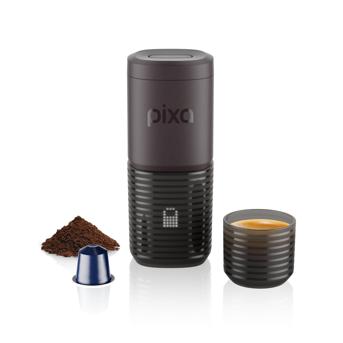 Wacaco Pixapresso tragbare elektrische Espressomaschine für unterwegs Dark Burgundy